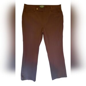 Lauren Ralph Lauren Pants Womans 14 Brown Adelle Straight Leg Preppy Workwear